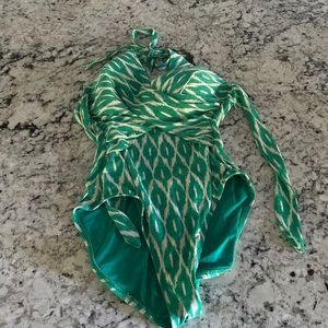 Robin Piccone 1 piece halter open back swim suit